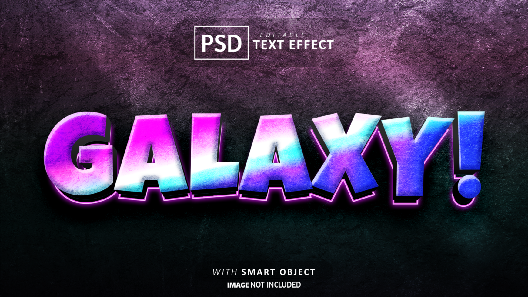Galaxy 3d text effect editable psd
