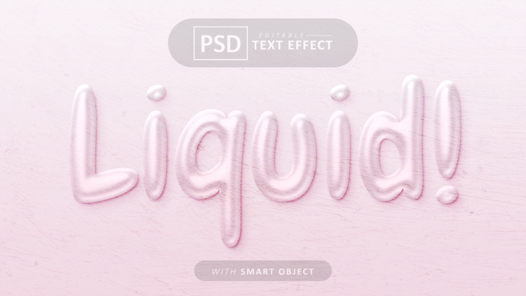 Pink liquid text effect editable psd