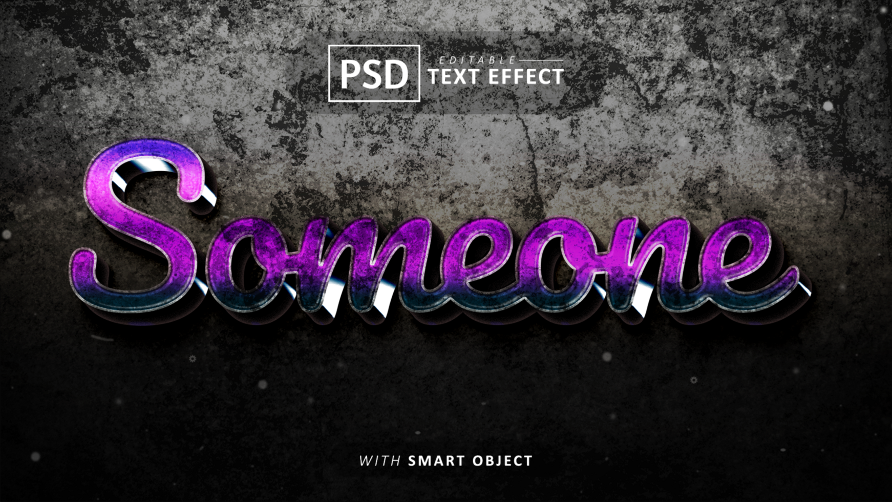 Someone 3d text effect editable psd
