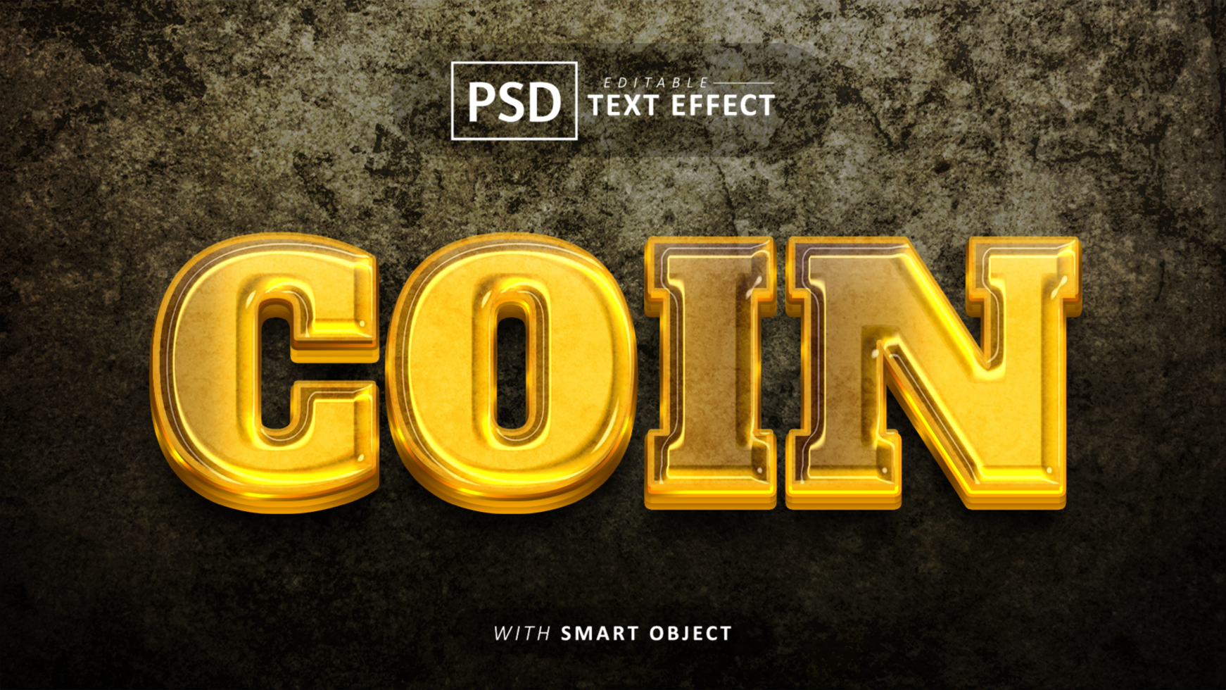 Coin text effect editable psd