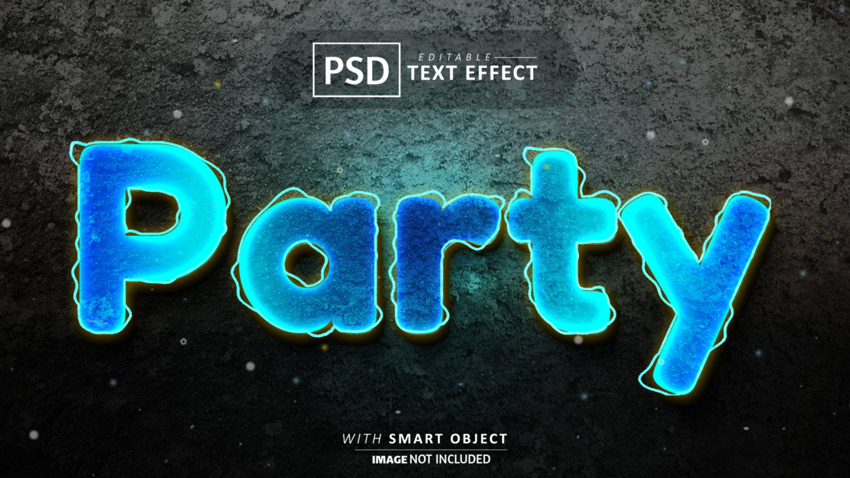 Party text - editable neon font effects psd