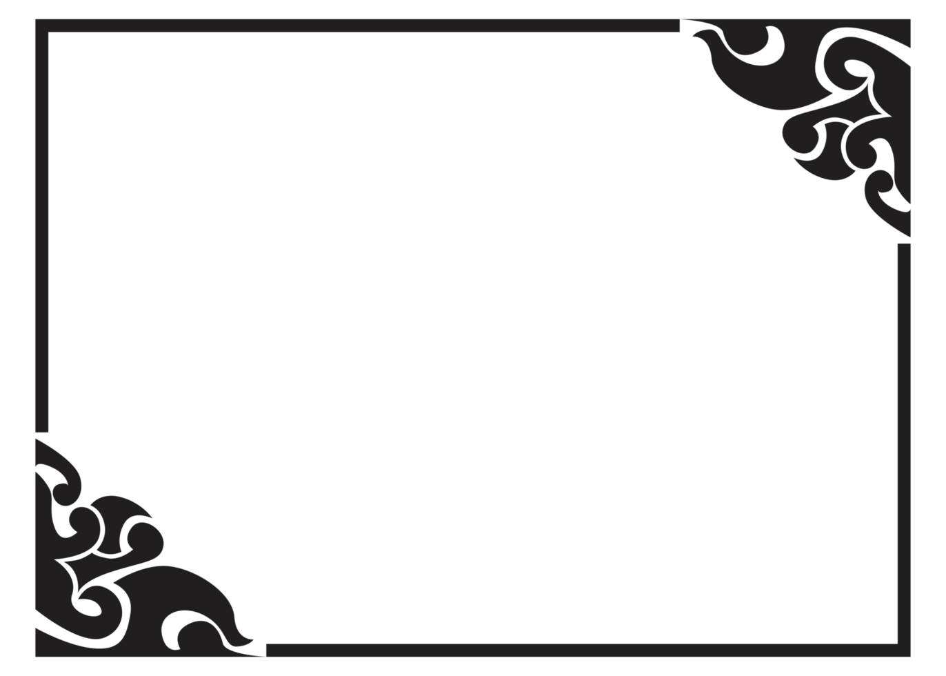 Wave Ornament Border With Transparent Background png