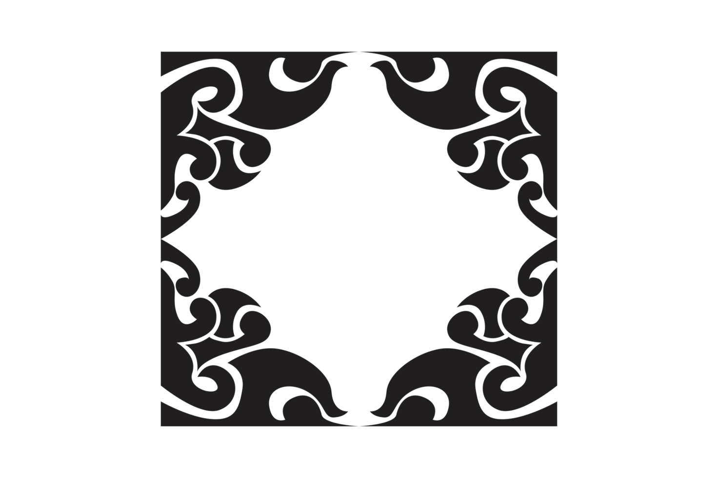 Wave Ornament Border With Transparent Background png