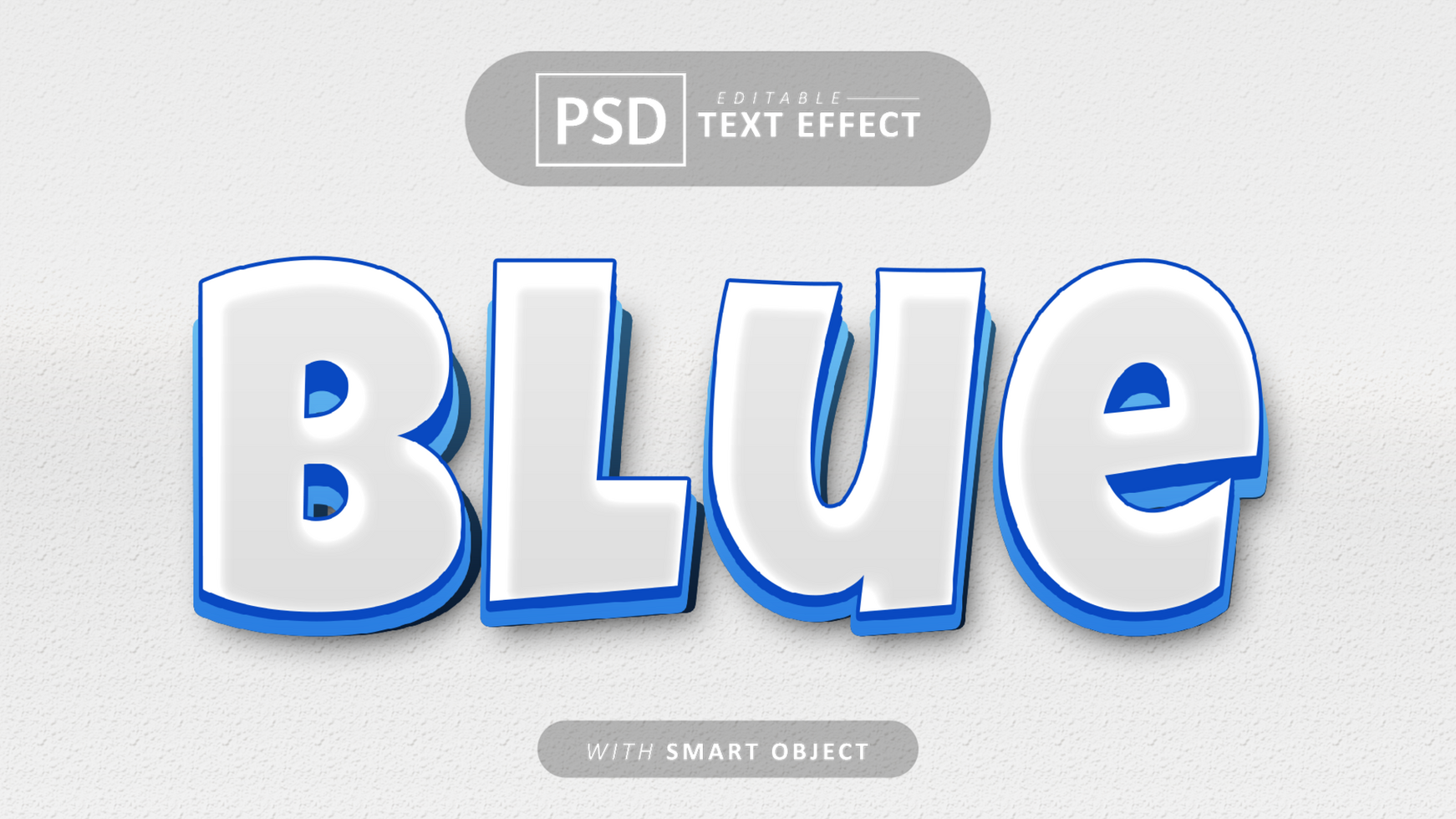 Blue cartoon style text effect design psd