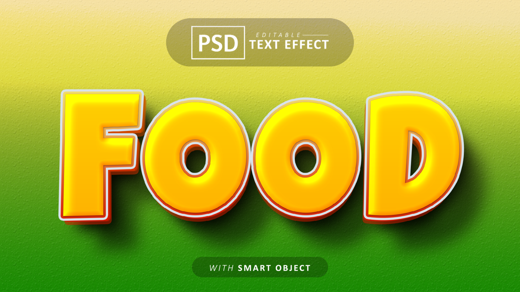 Food cartoon style text effect design psd