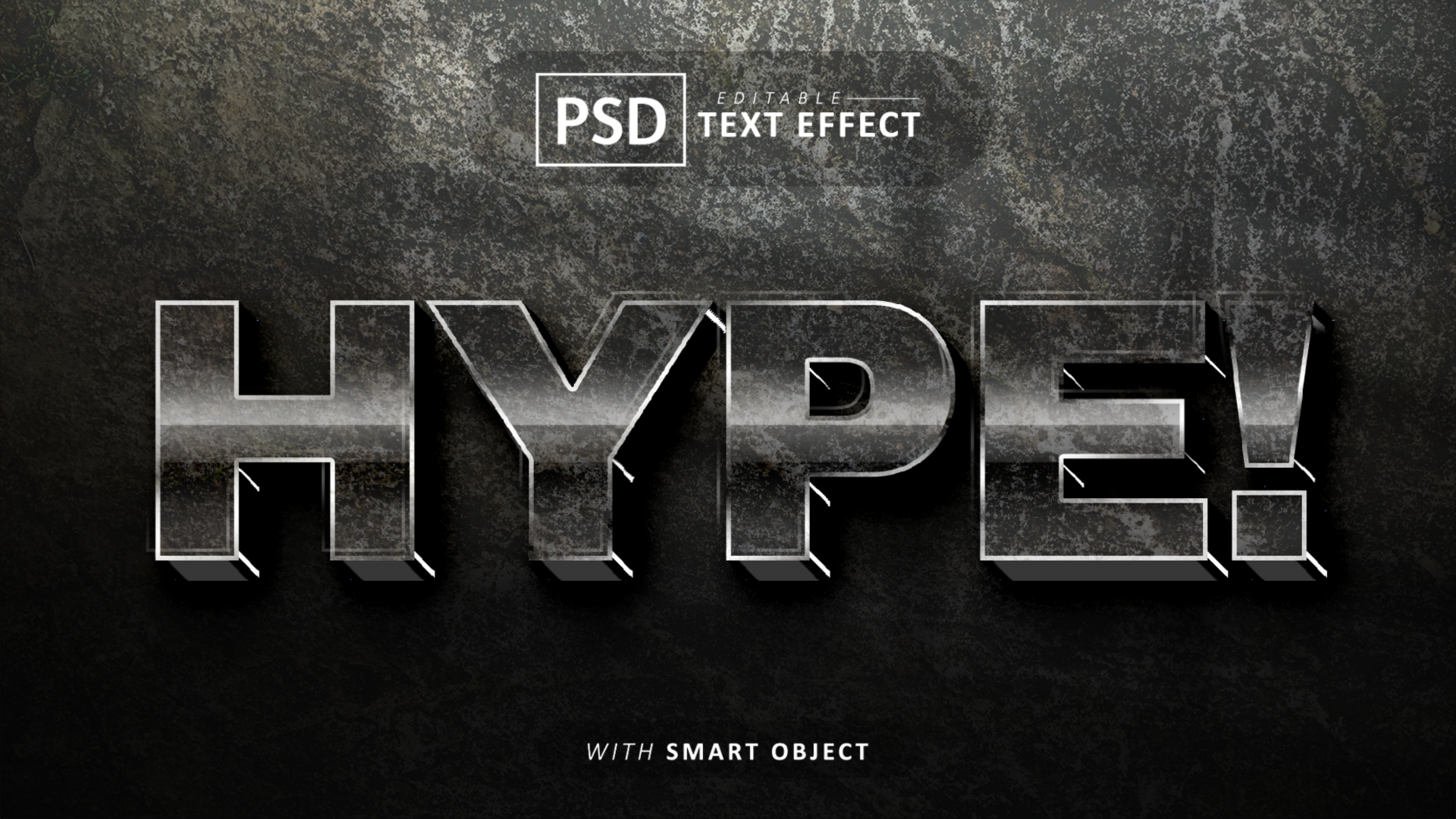 Hype 3d text effect editable psd