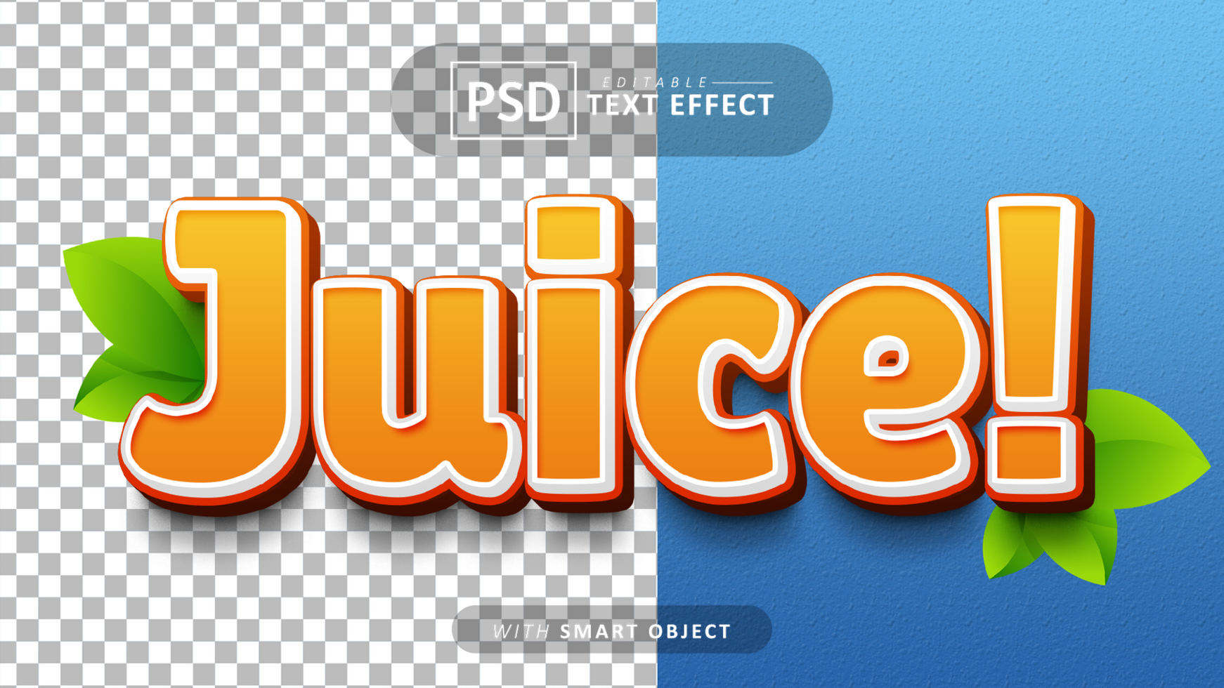 Juice cartoon text effect editable psd