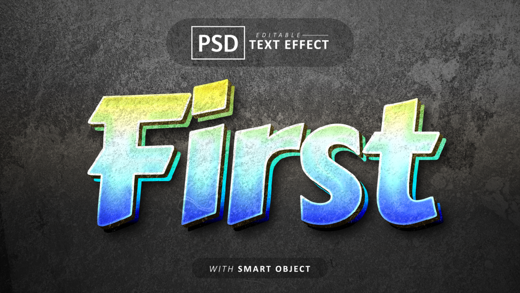 White 3d text effect editable psd