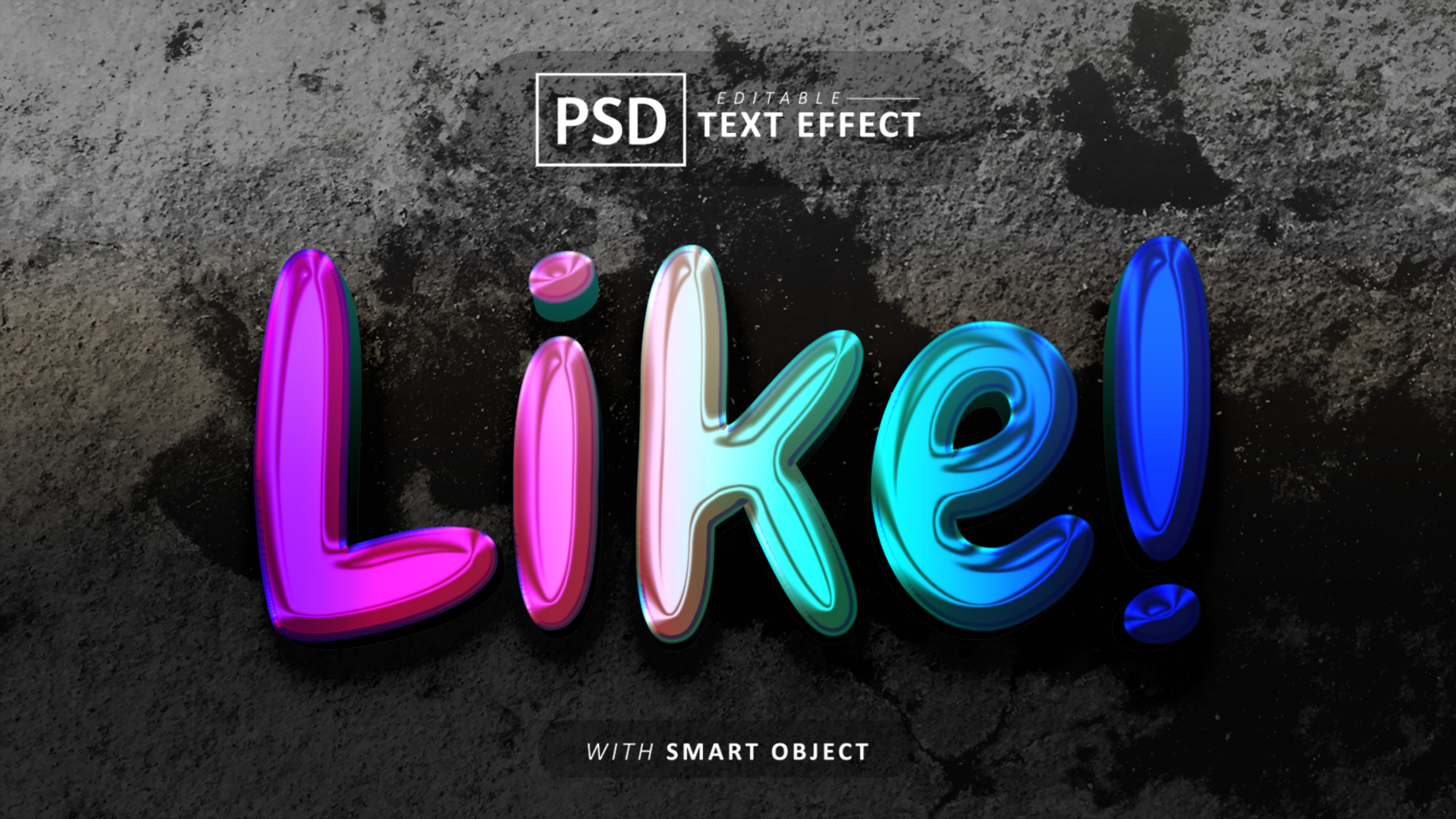 Like 3d text effect editable psd
