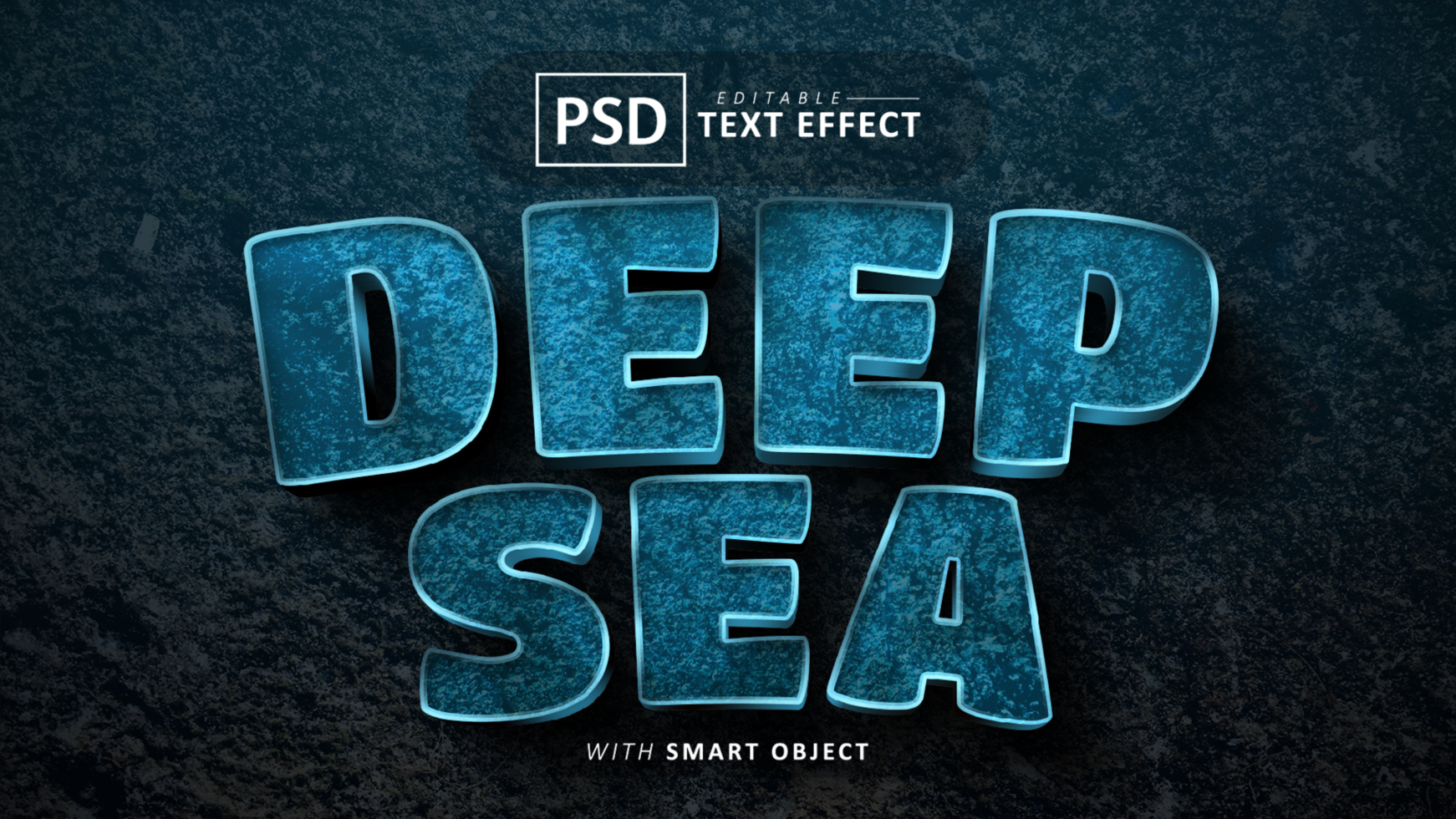 Deep sea text effect editable psd