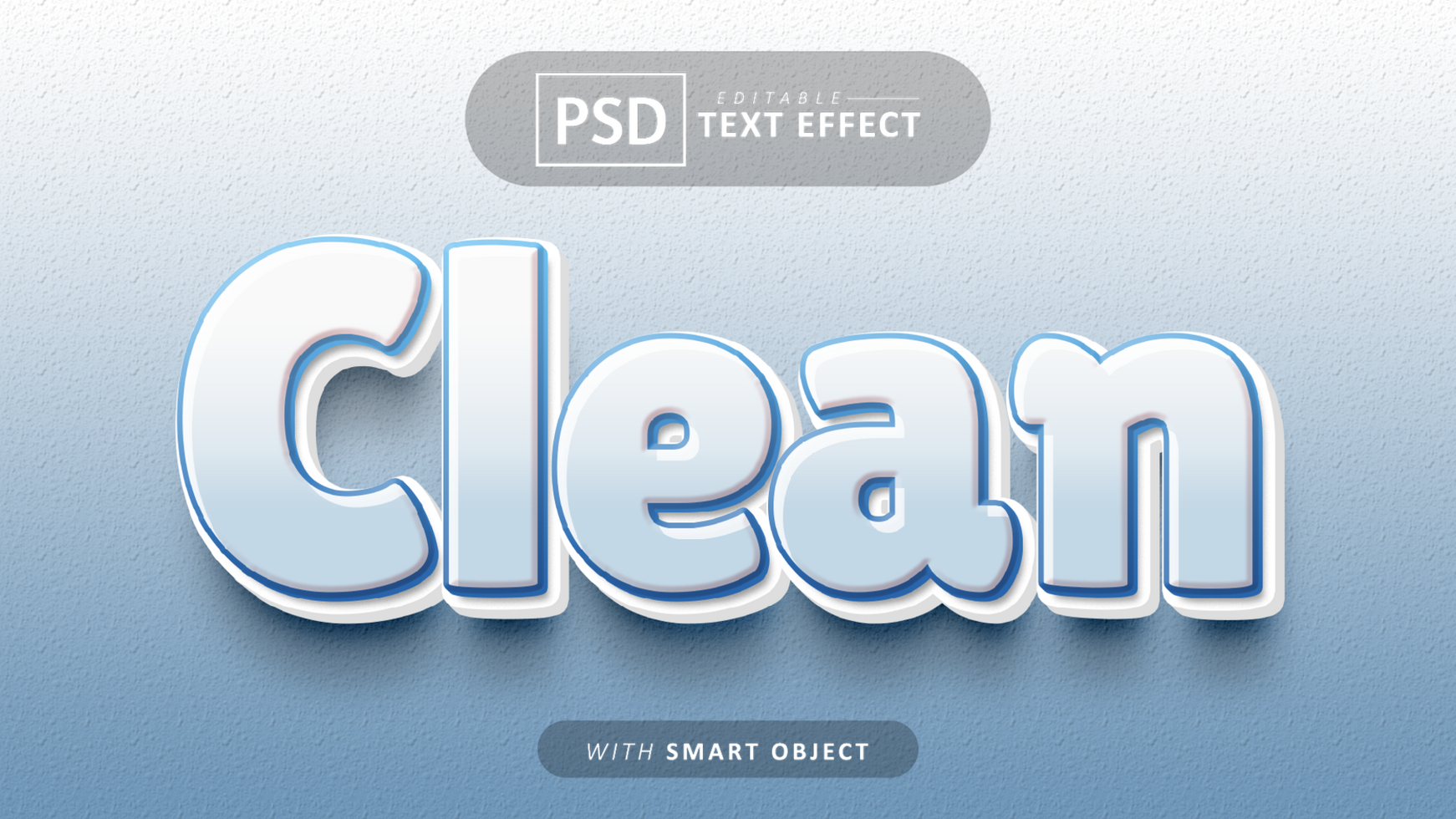 Clean cartoon text effect editable psd