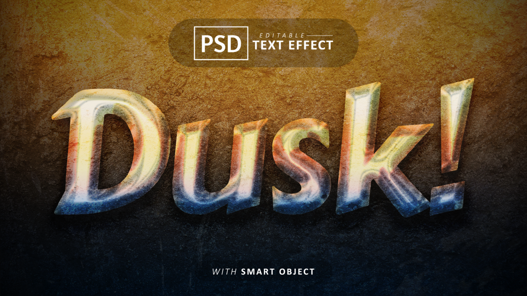 Dusk text effect editable psd