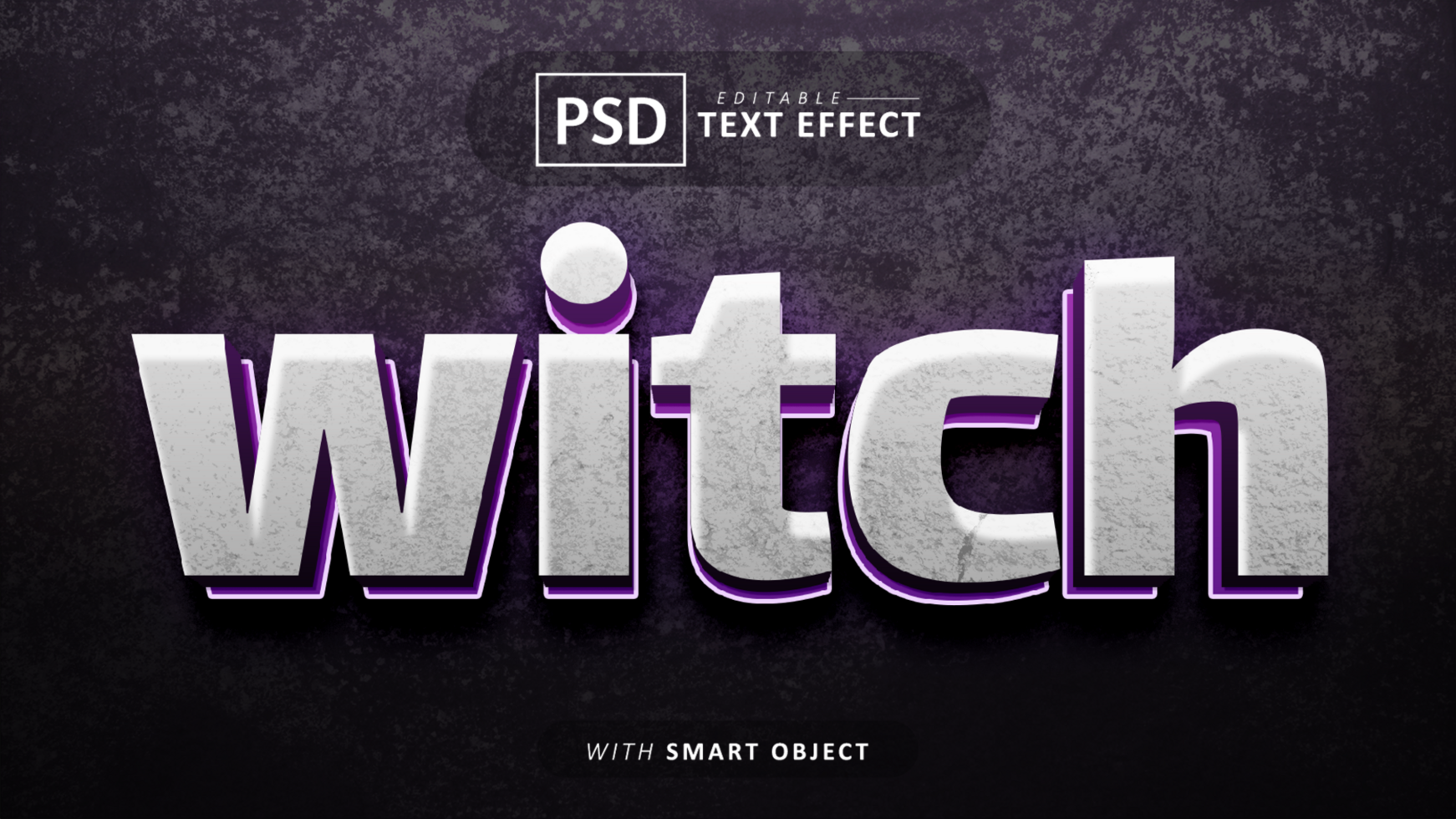 Witch 3d text effect editable psd