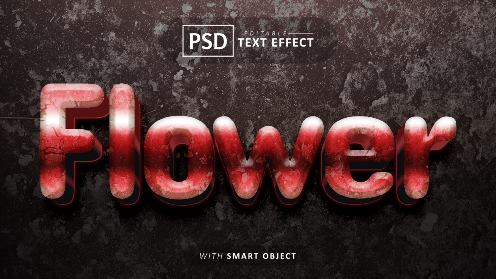 Flower 3d text effect editable psd