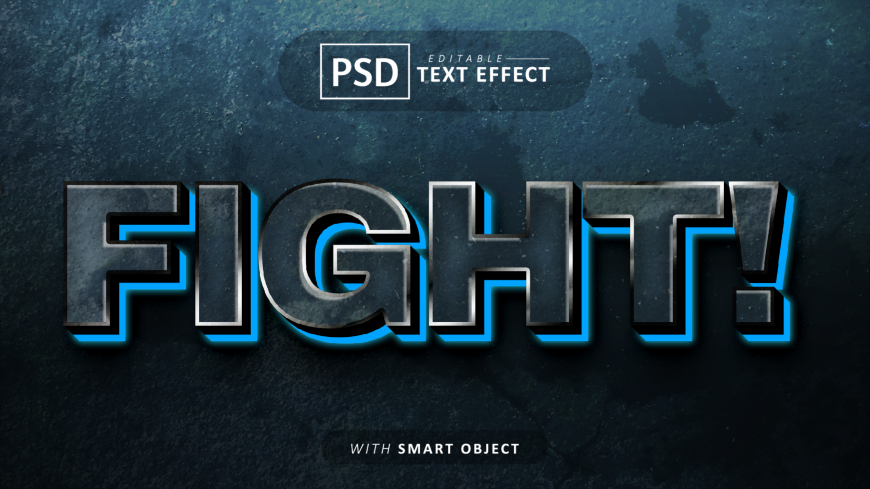 Fight 3d text effect editable psd