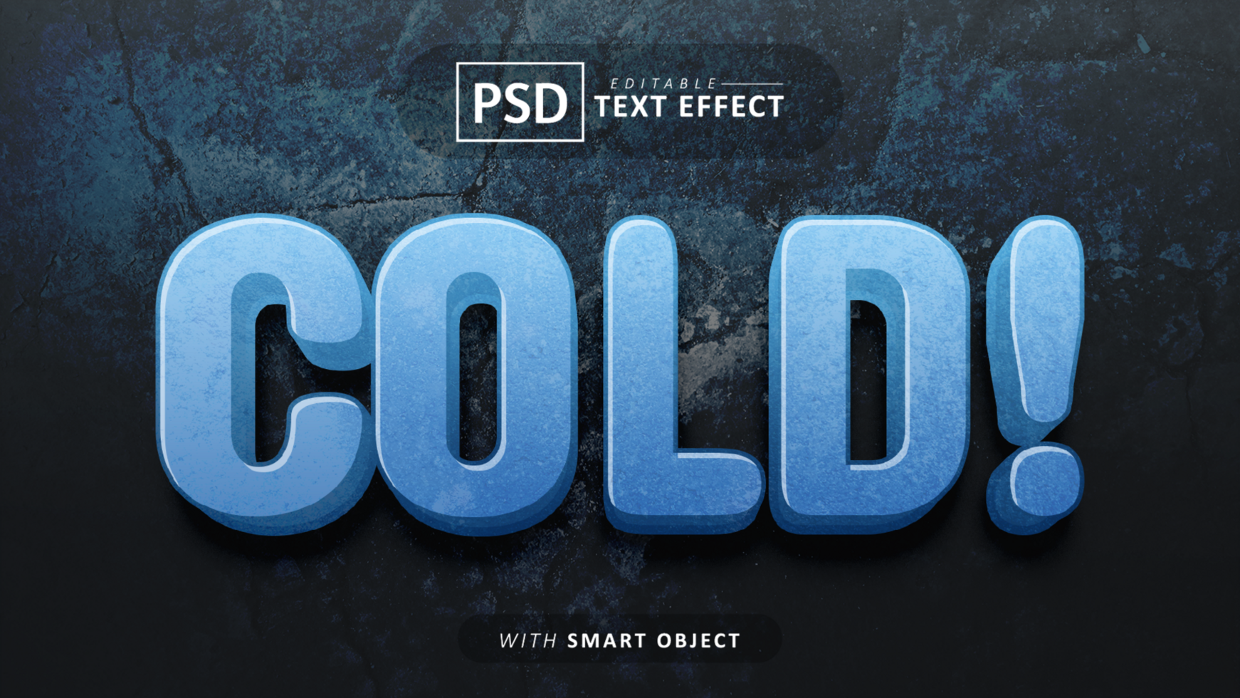 Cold 3d text effect editable psd