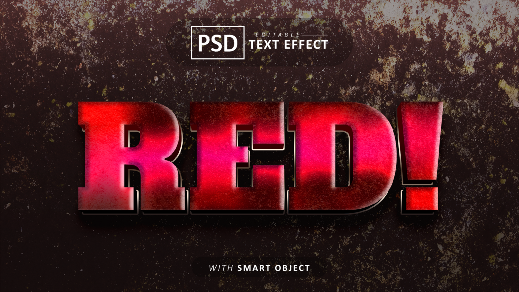 Red 3d text effect editable psd