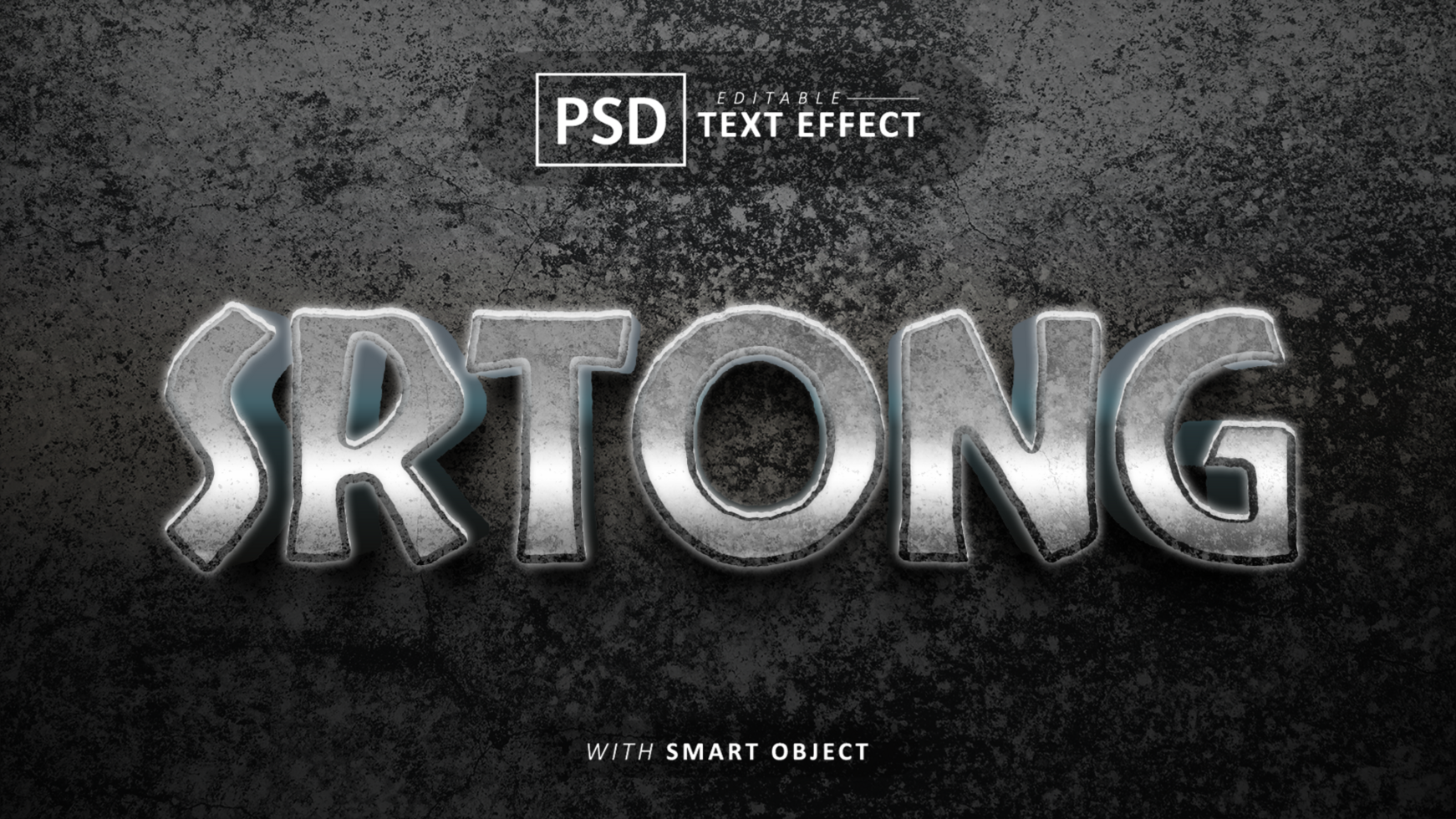 Strong 3d text effect editable psd