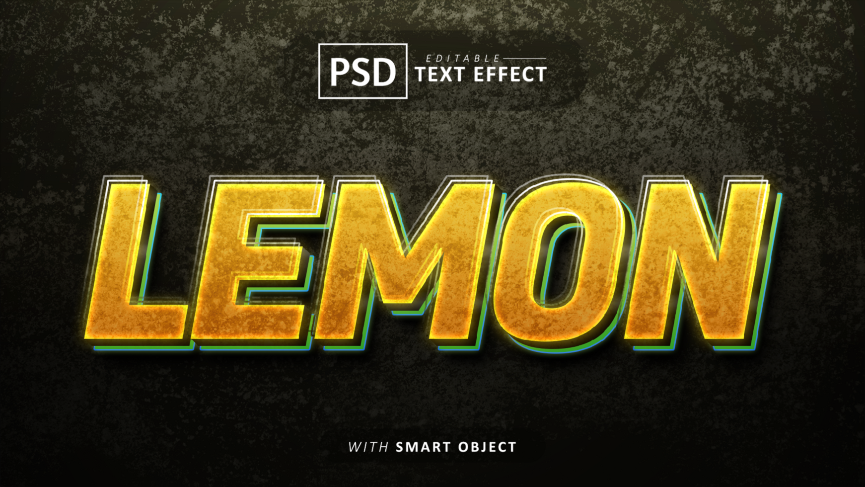 Lemon 3d text effect editable psd