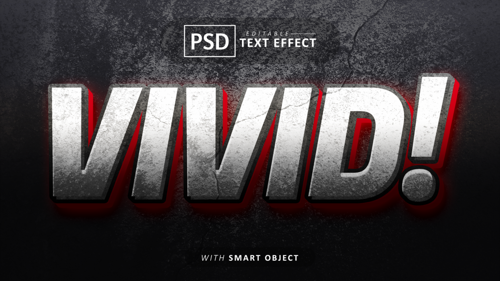 Vivid 3d text effect editable psd