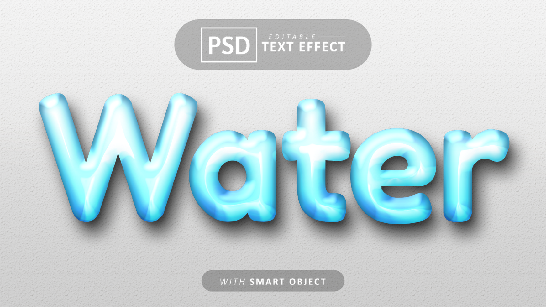 Water text effect editable psd