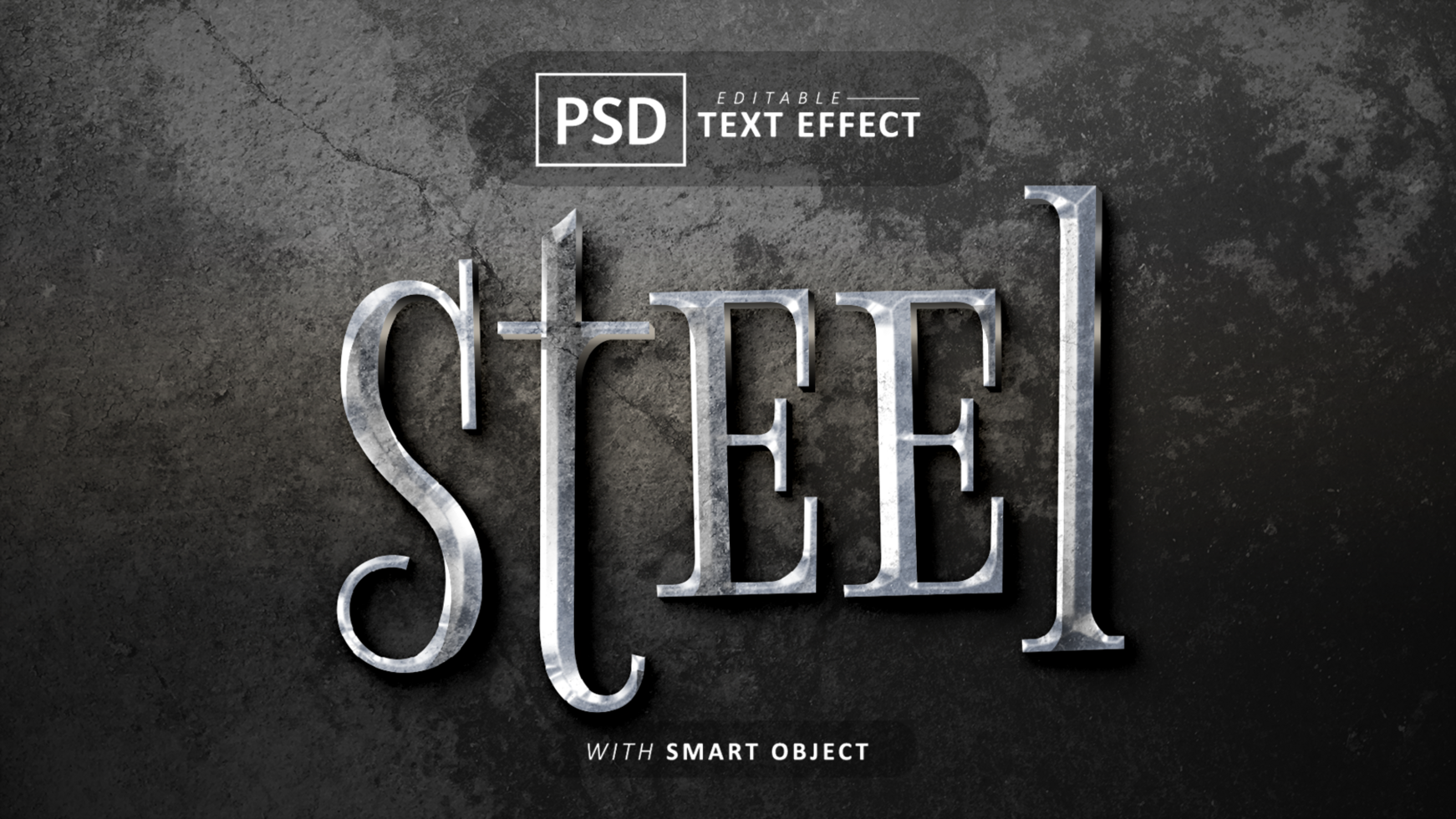 Silver 3d text effect editable psd