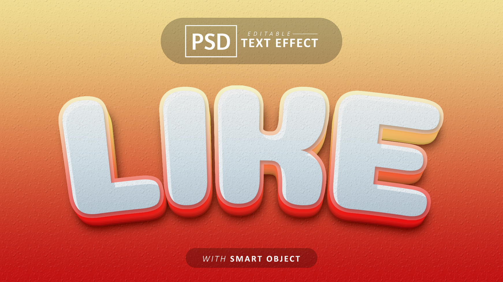 Like cartoon style text effect editable psd