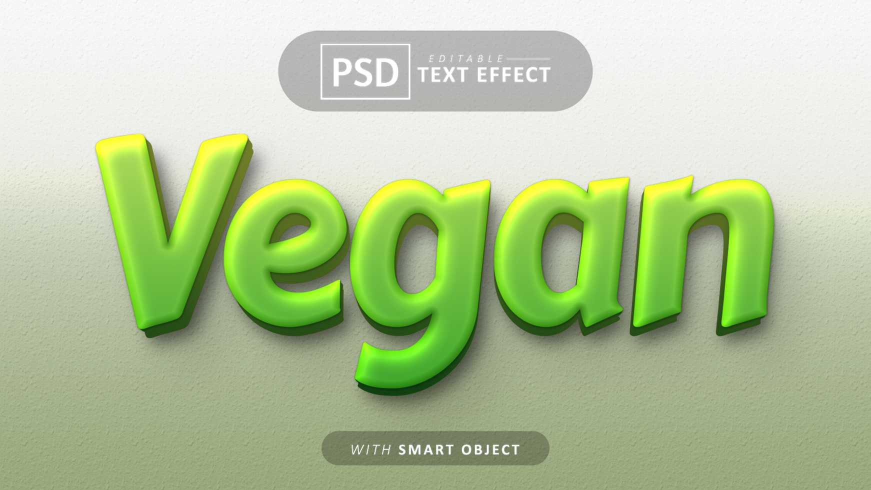 Vegan text effect editable psd