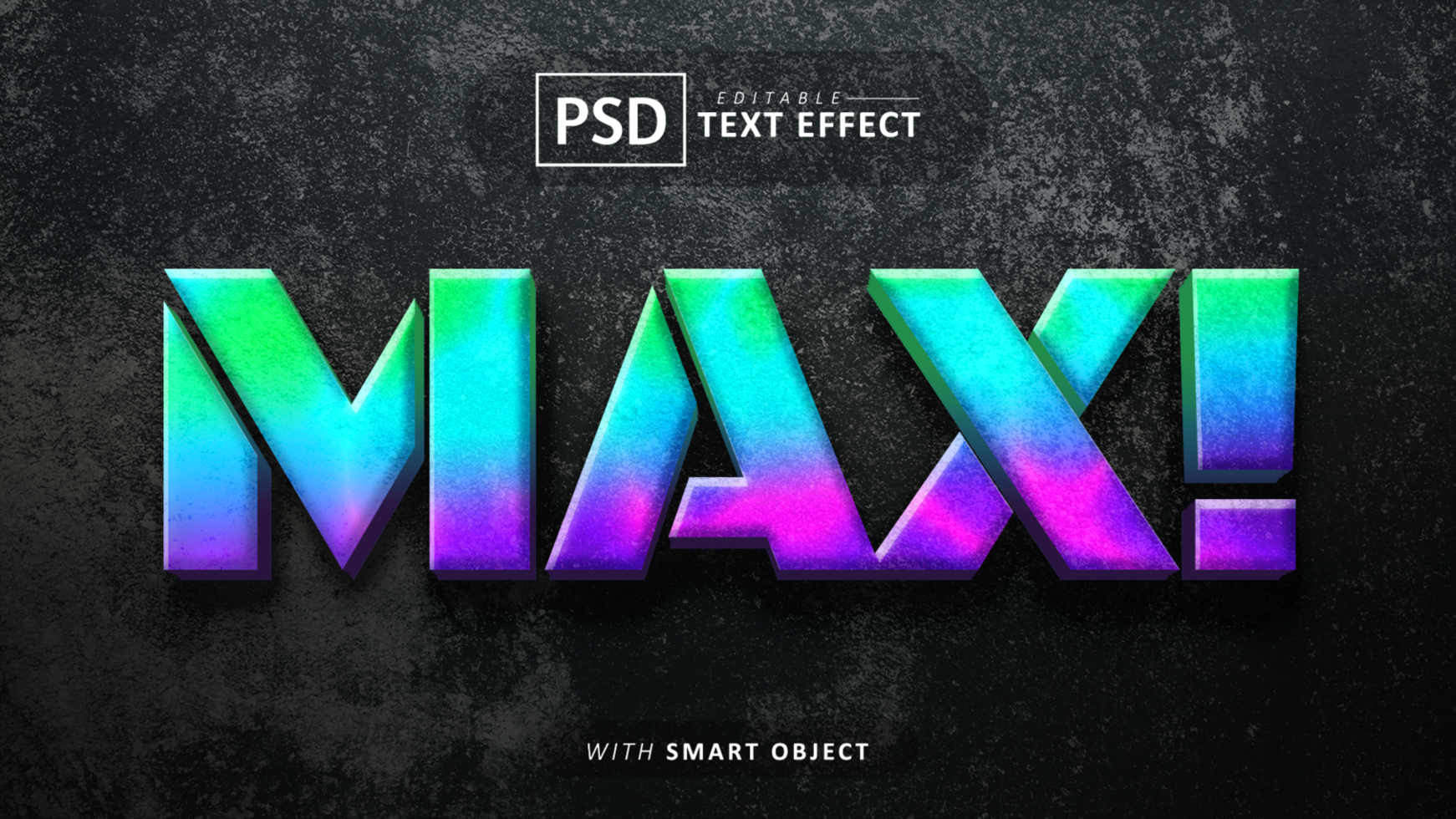 Max 3d text effect editable psd