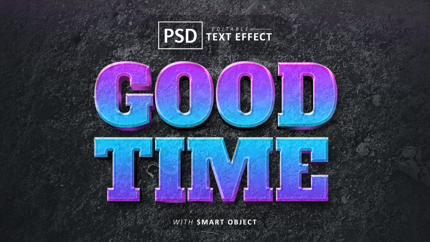 Good time 3d text effect editable psd