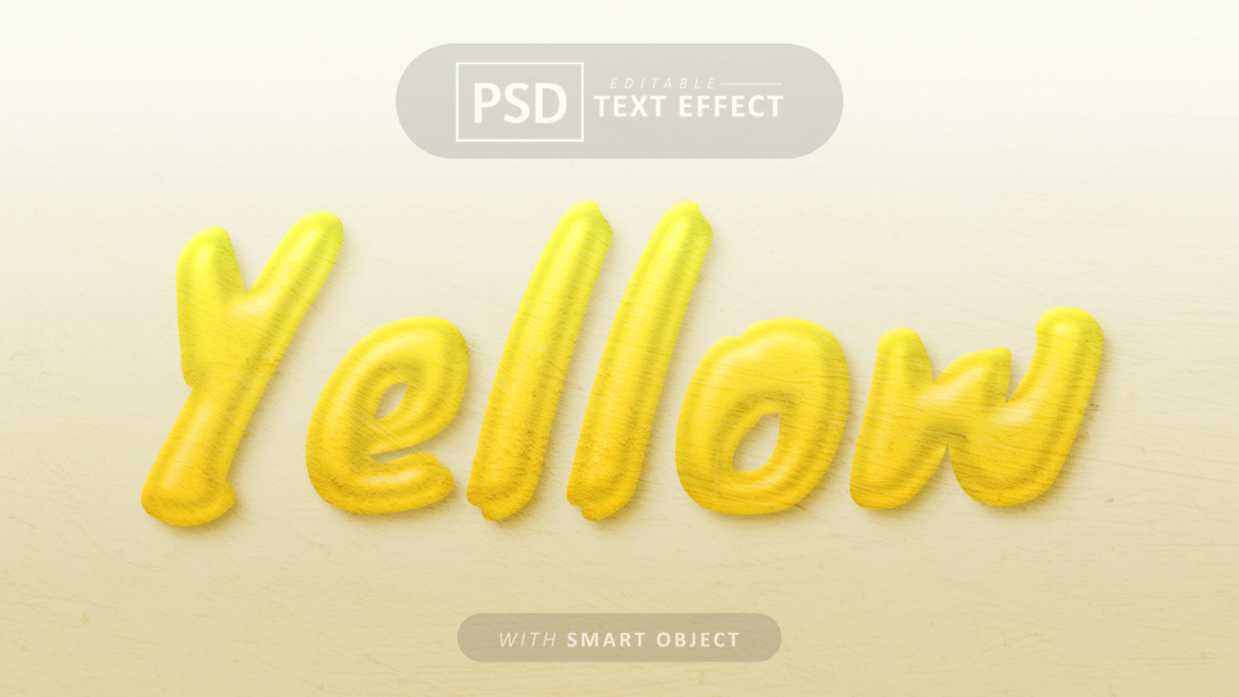 Yellow liquid text effect editable psd
