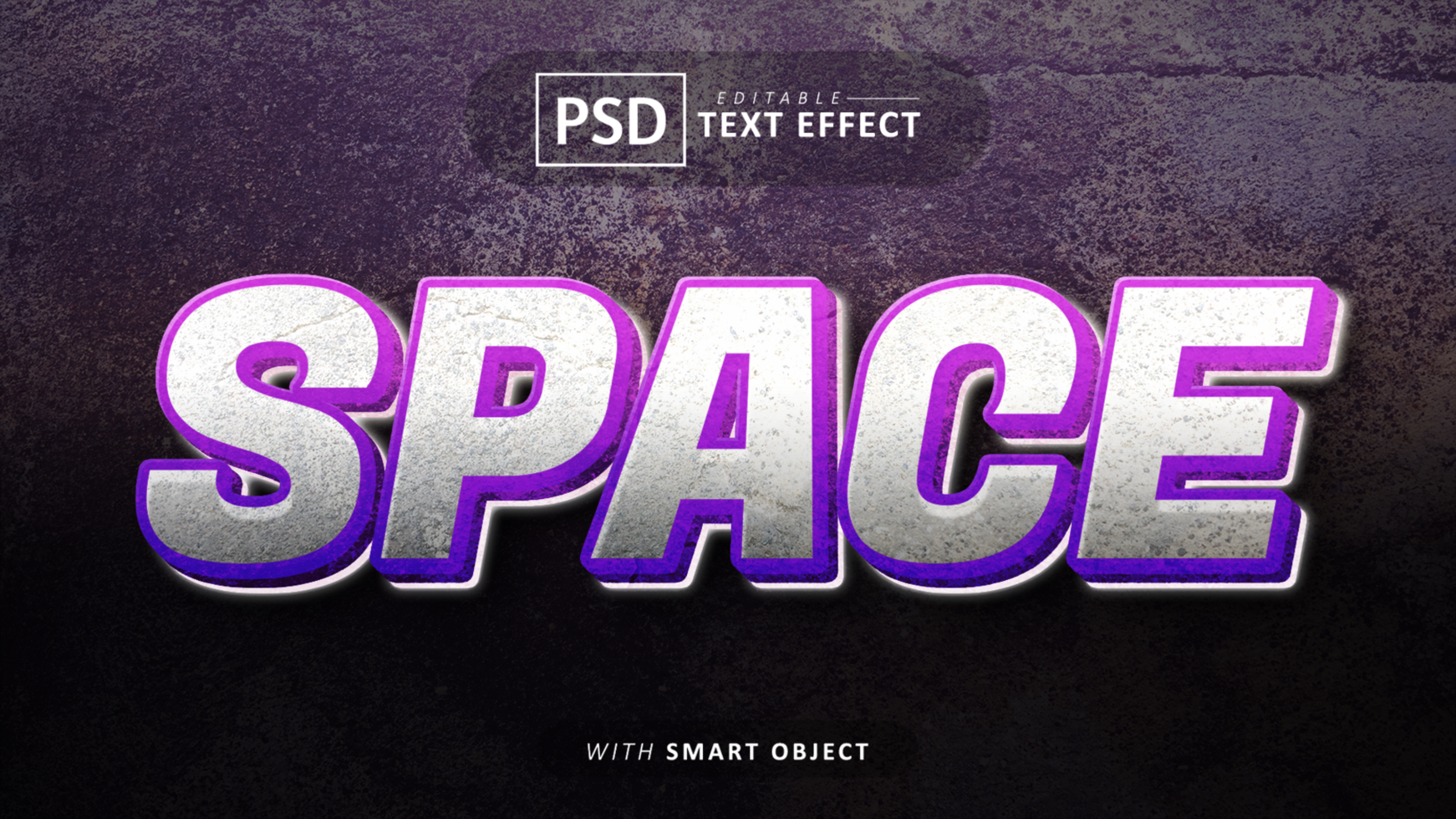 Space 3d text effect editable psd