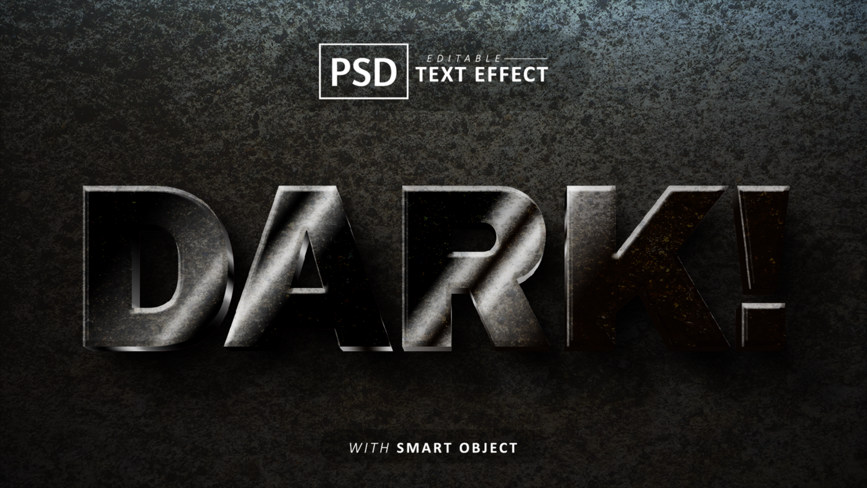 Dark 3d text effect editable psd