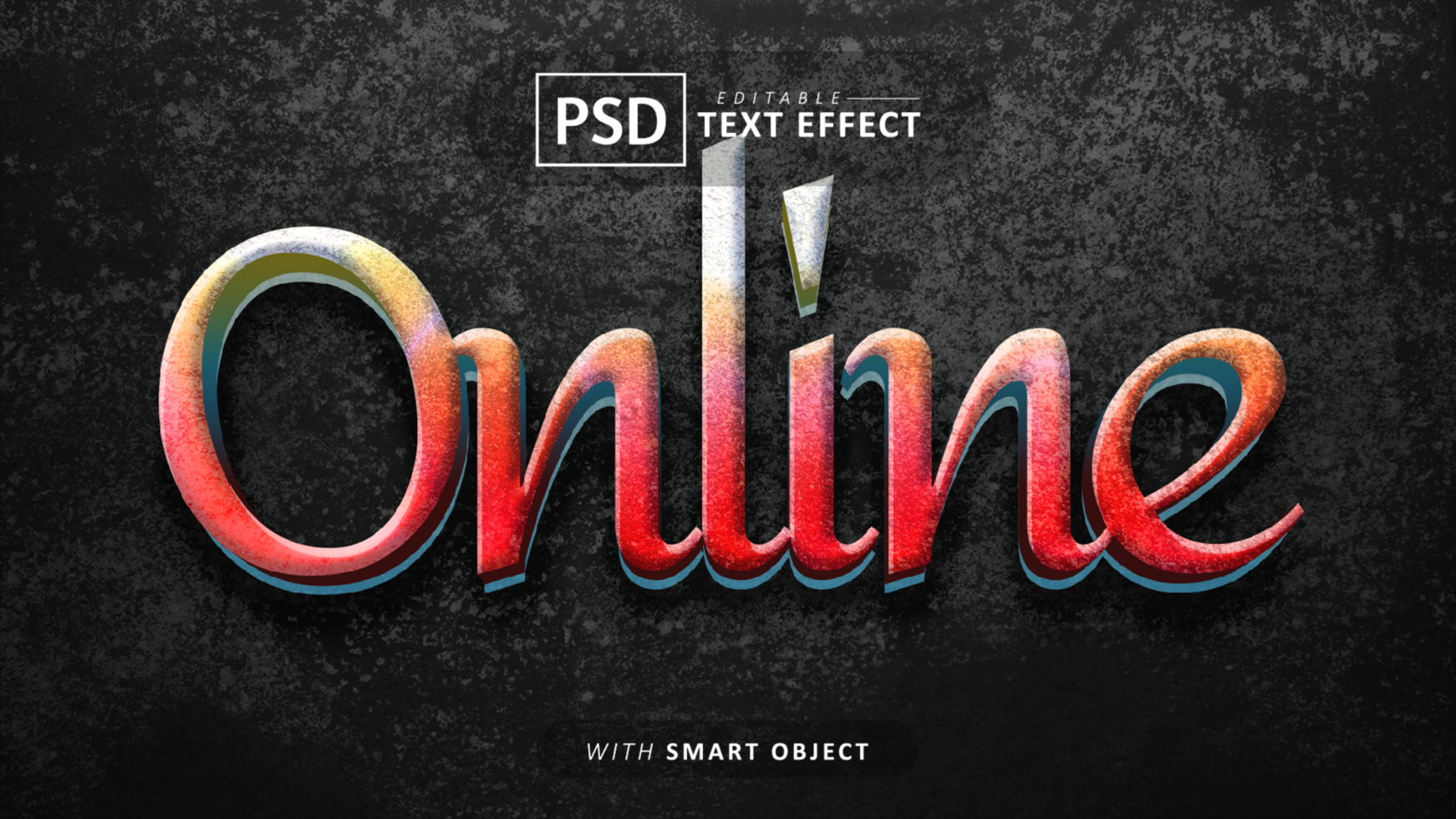 Online text effect editable psd
