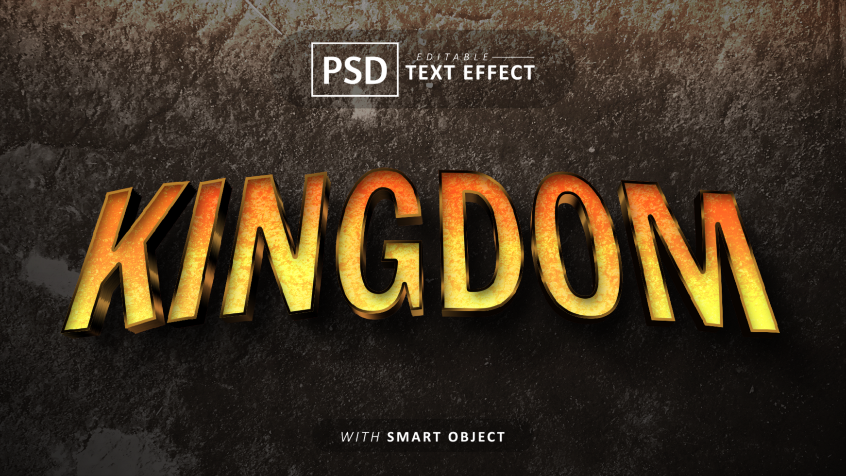 Kingdom 3d text effect editable psd