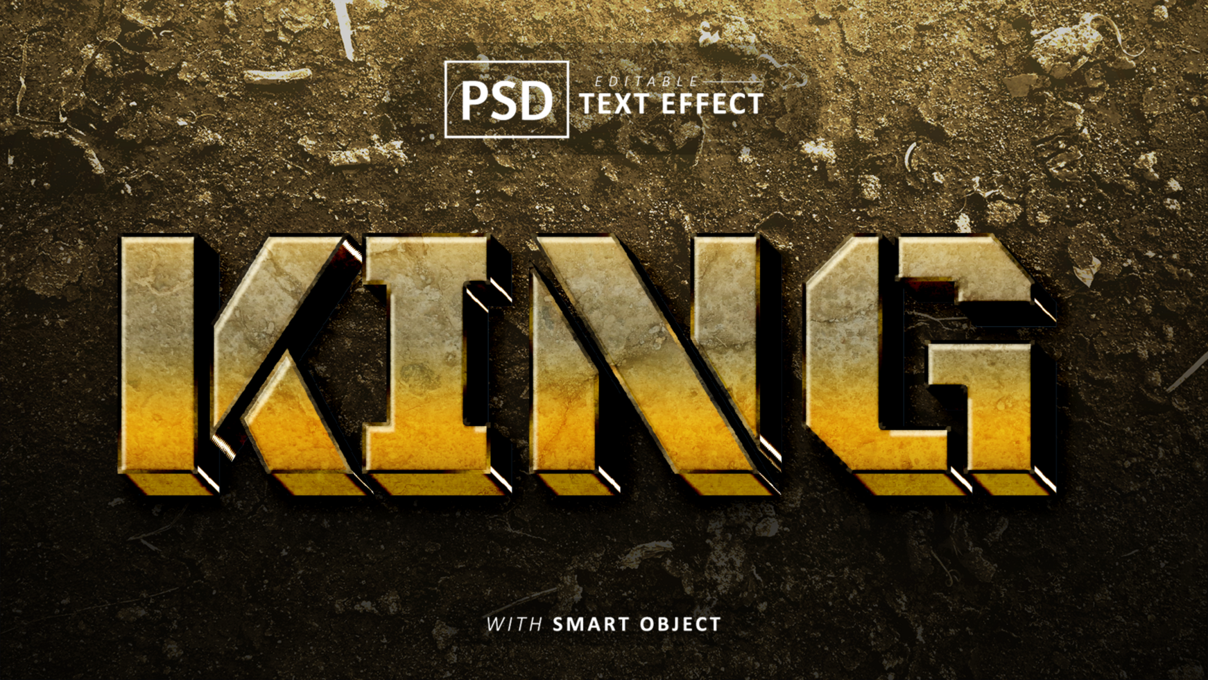 King 3d text effect editable psd
