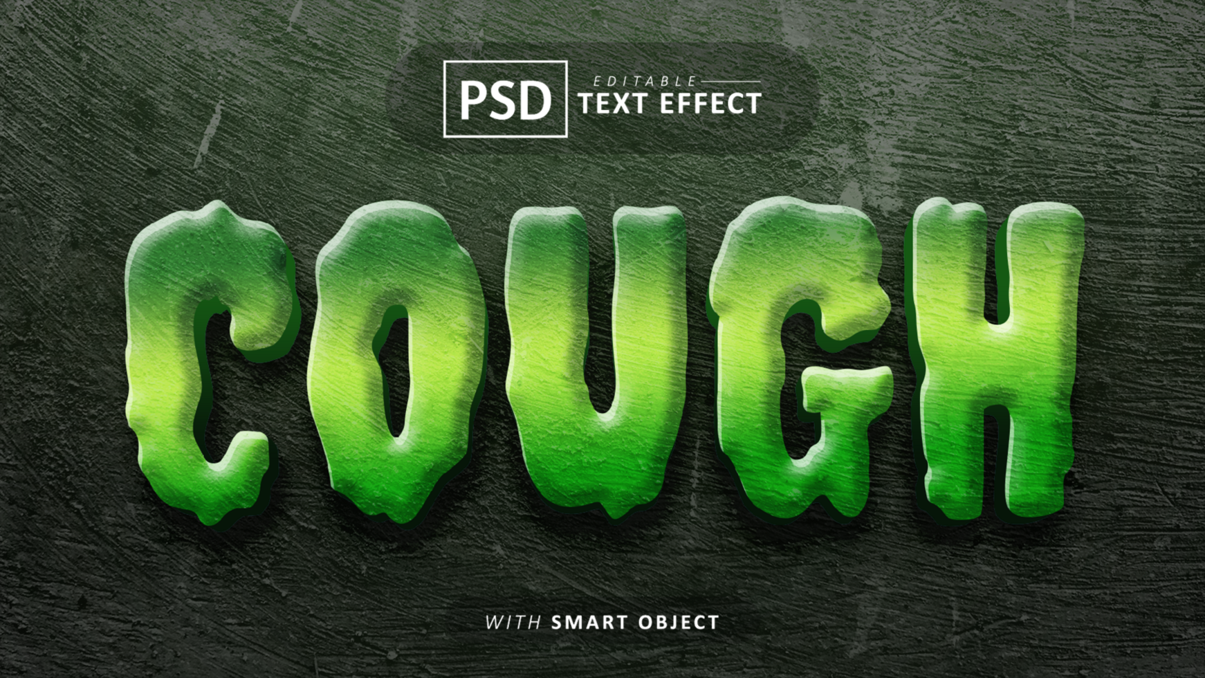 Husten 3d Text bewirken editierbar psd