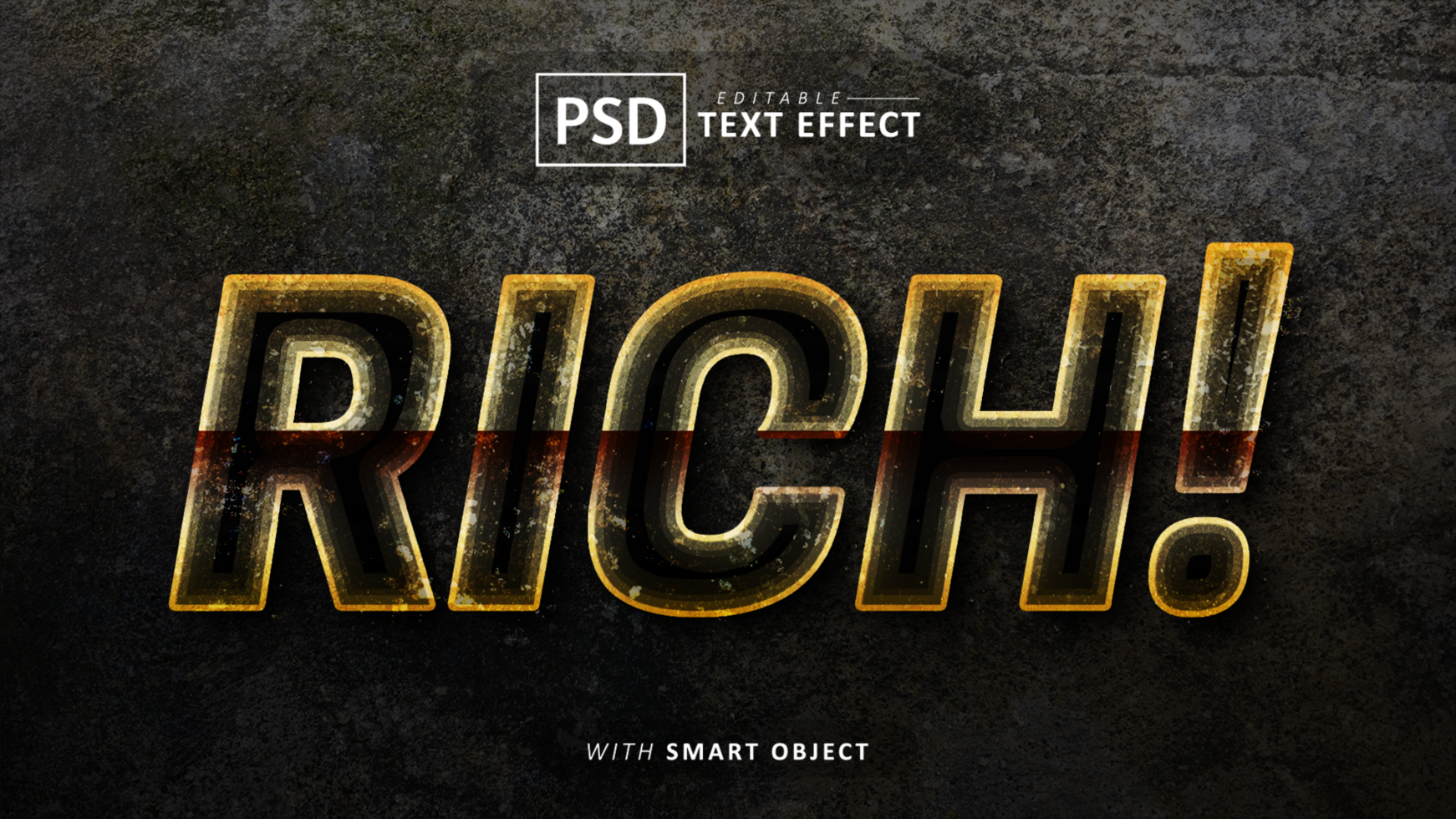 Rich text effect editable psd