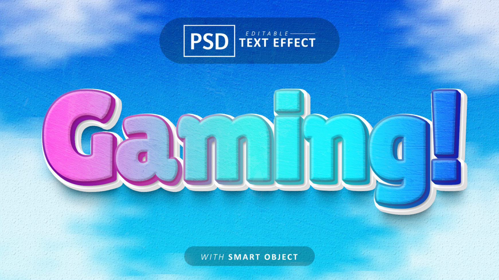 Gaming cartoon text effect editable psd