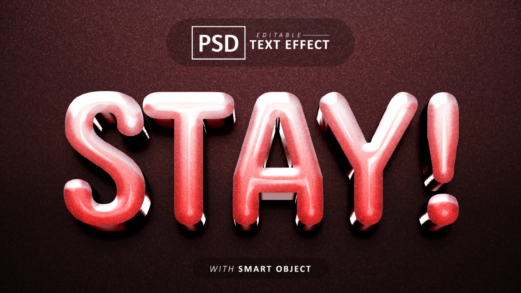 Stay 3d text effect editable psd