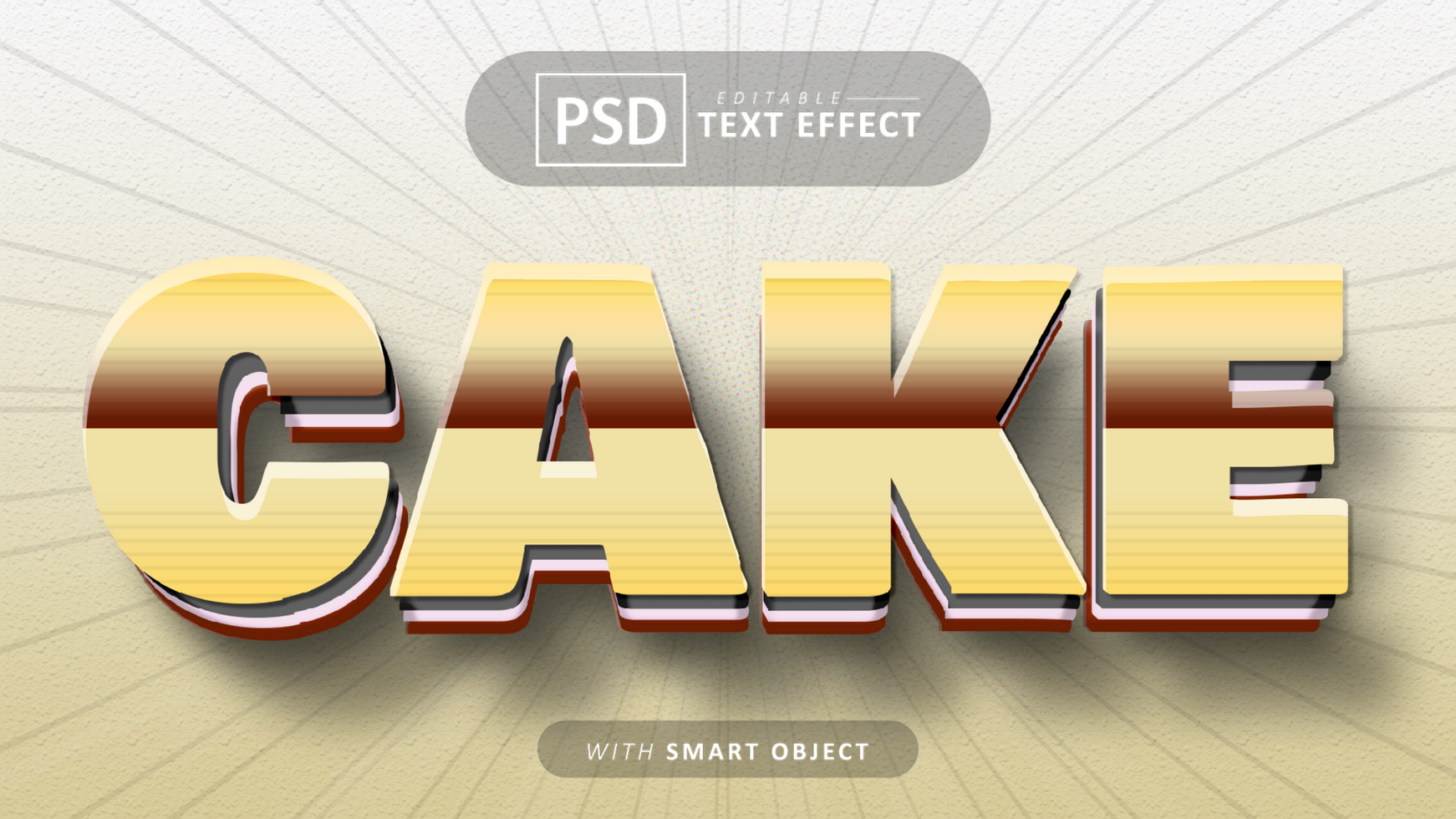 Cake cartoon style text effect editable psd