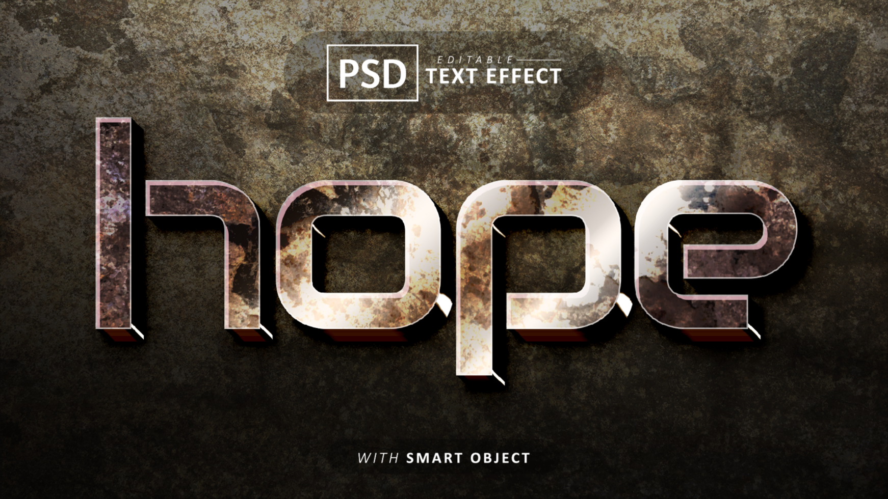 Hope 3d text effect editable psd