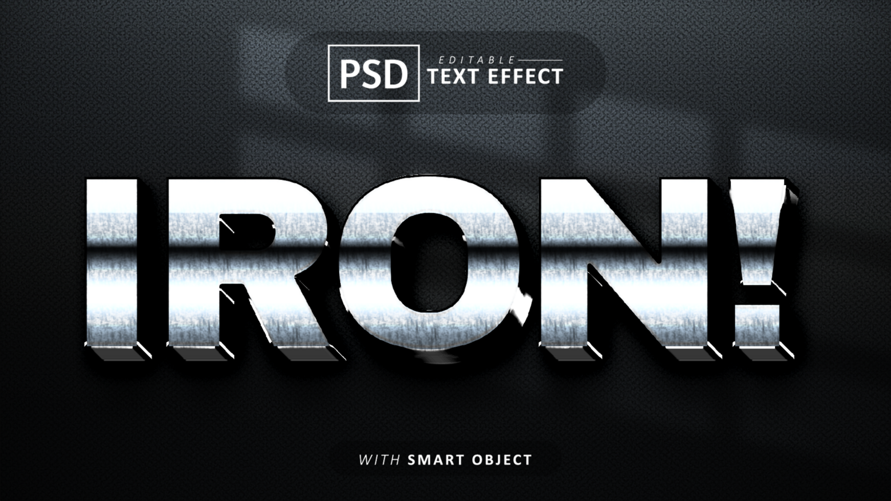 Iron 3d text effect editable psd
