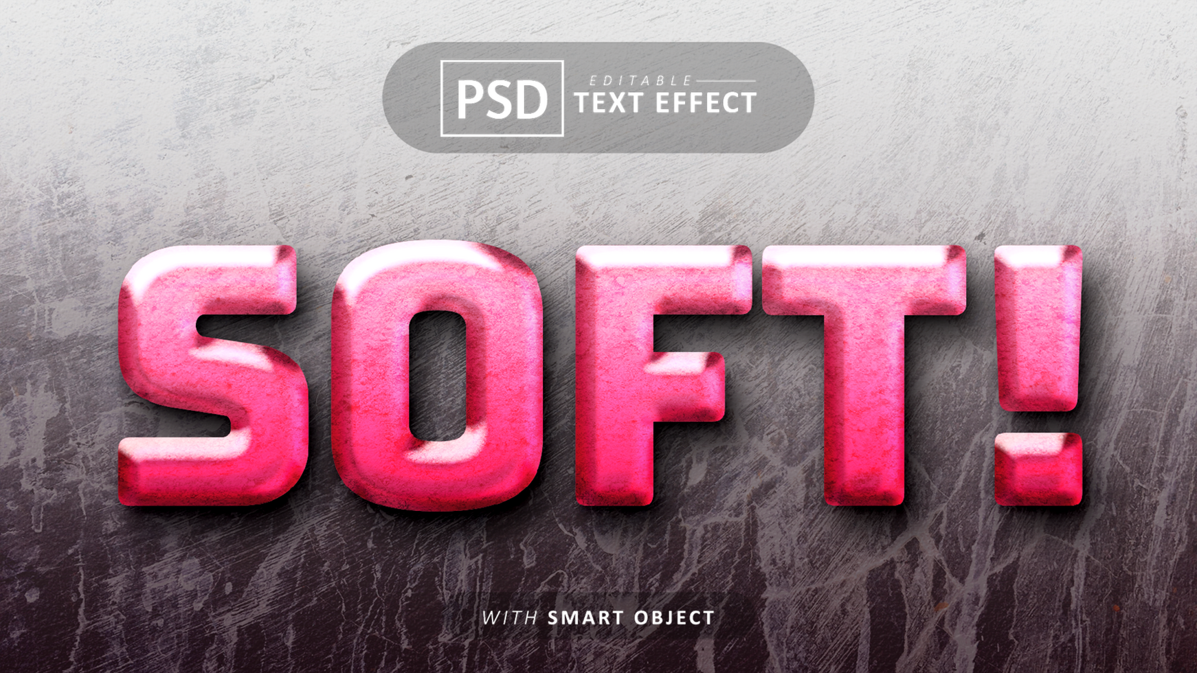 Pink soft text effect editable psd