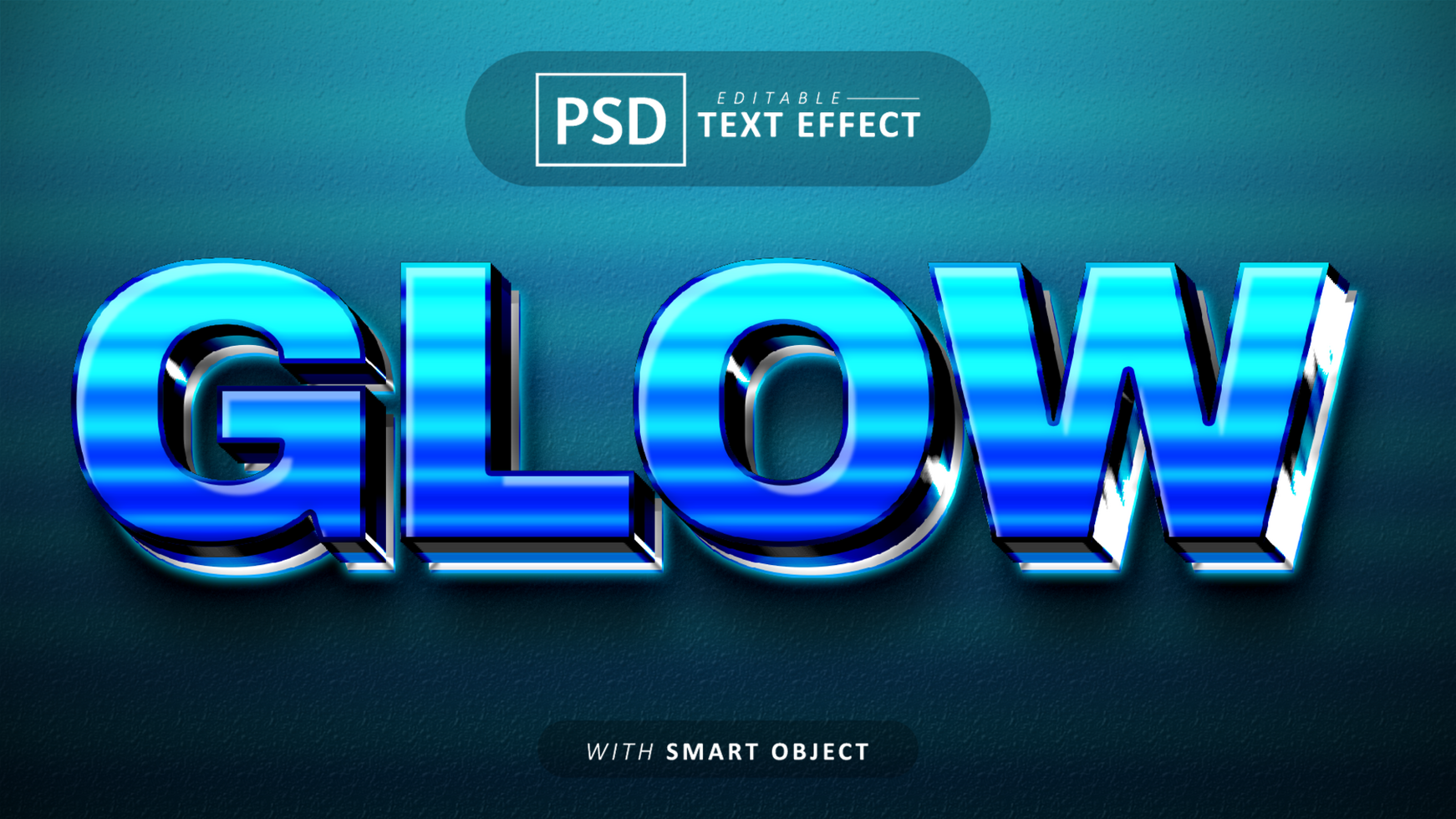 Glow text effect editable psd