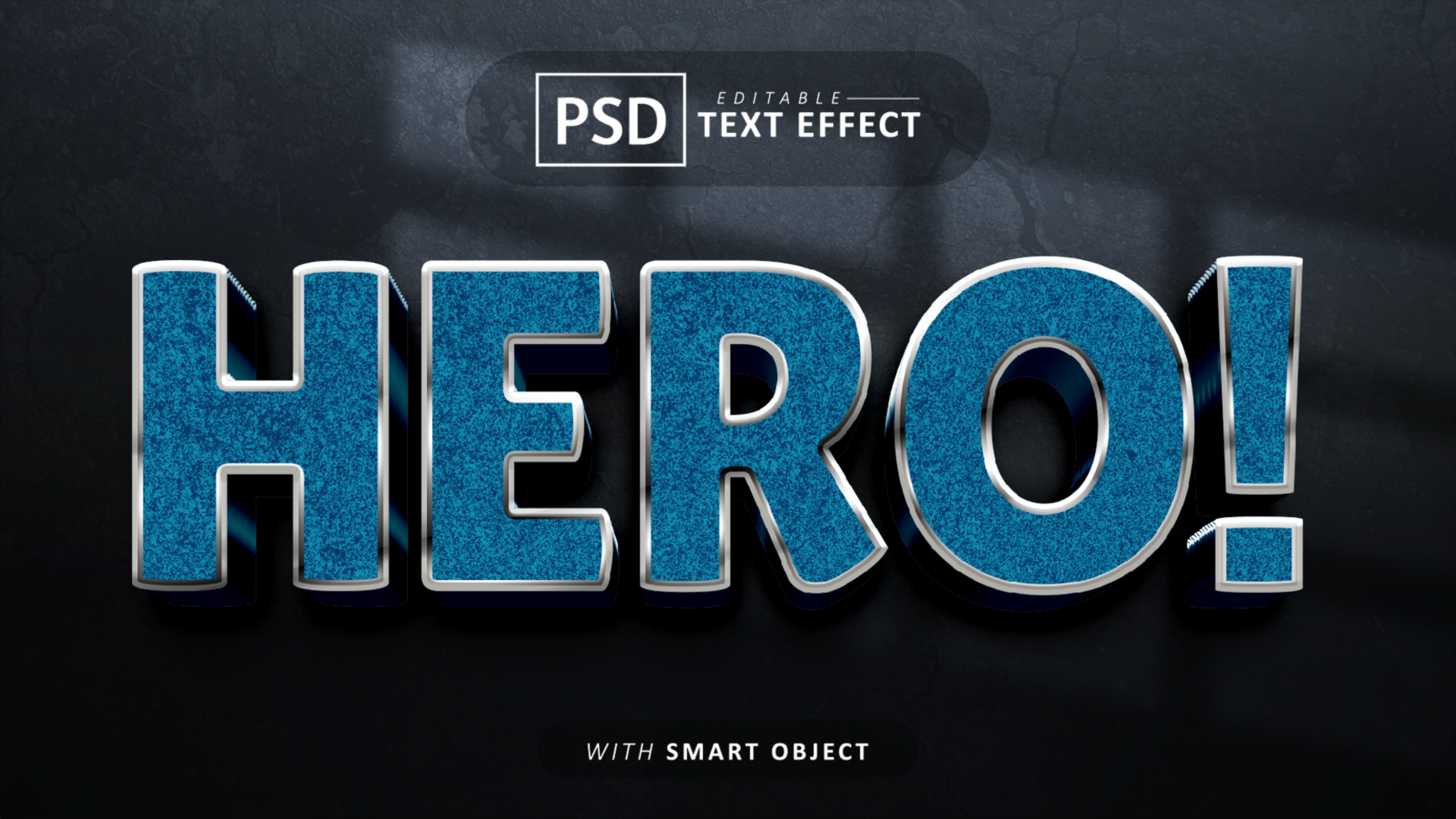 Hero 3d text effect editable psd