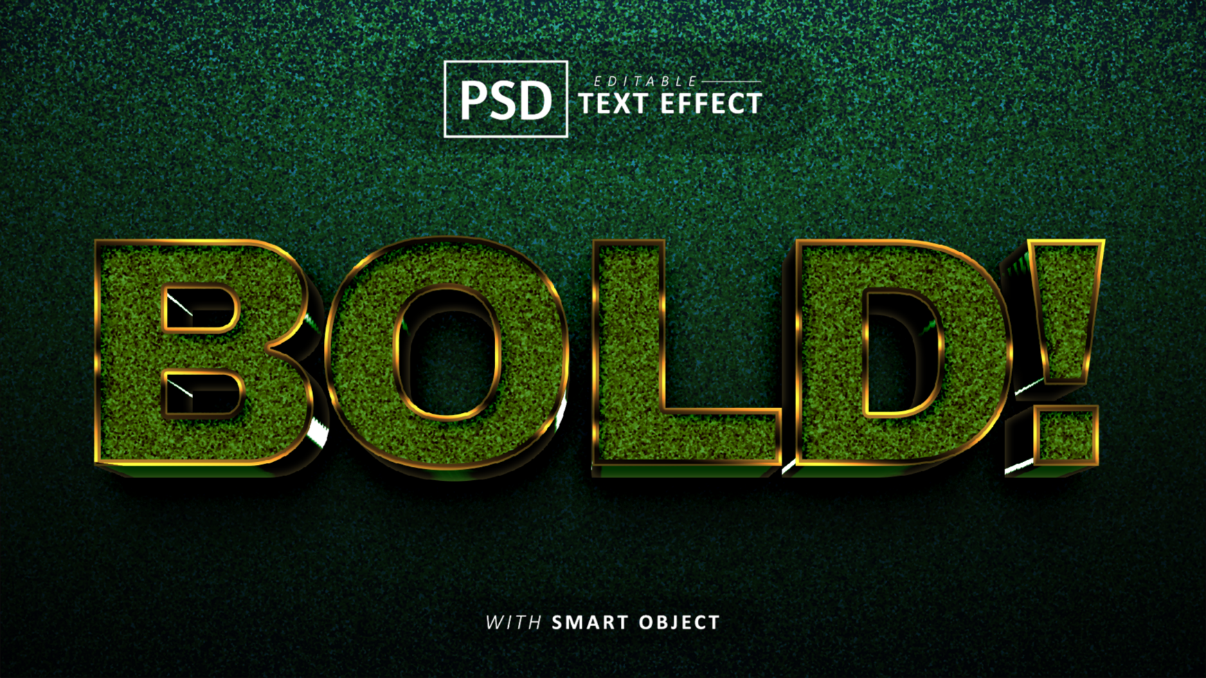 Green glitter bold text effect psd