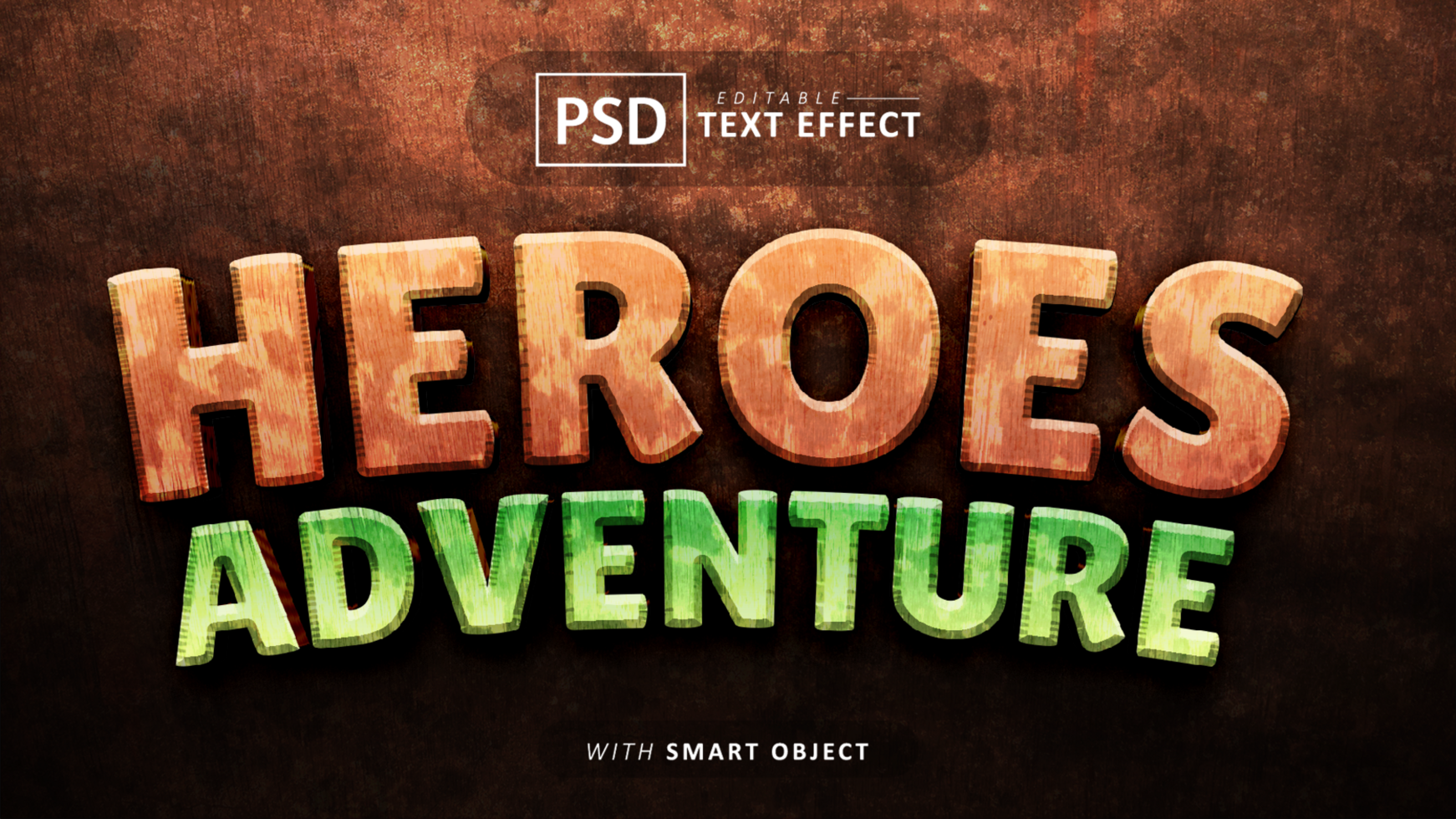Heroes 3d text effect editable psd