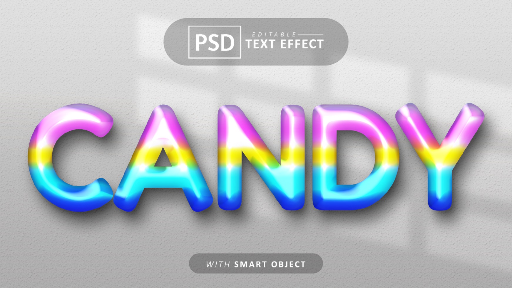 Candy text effect editable psd