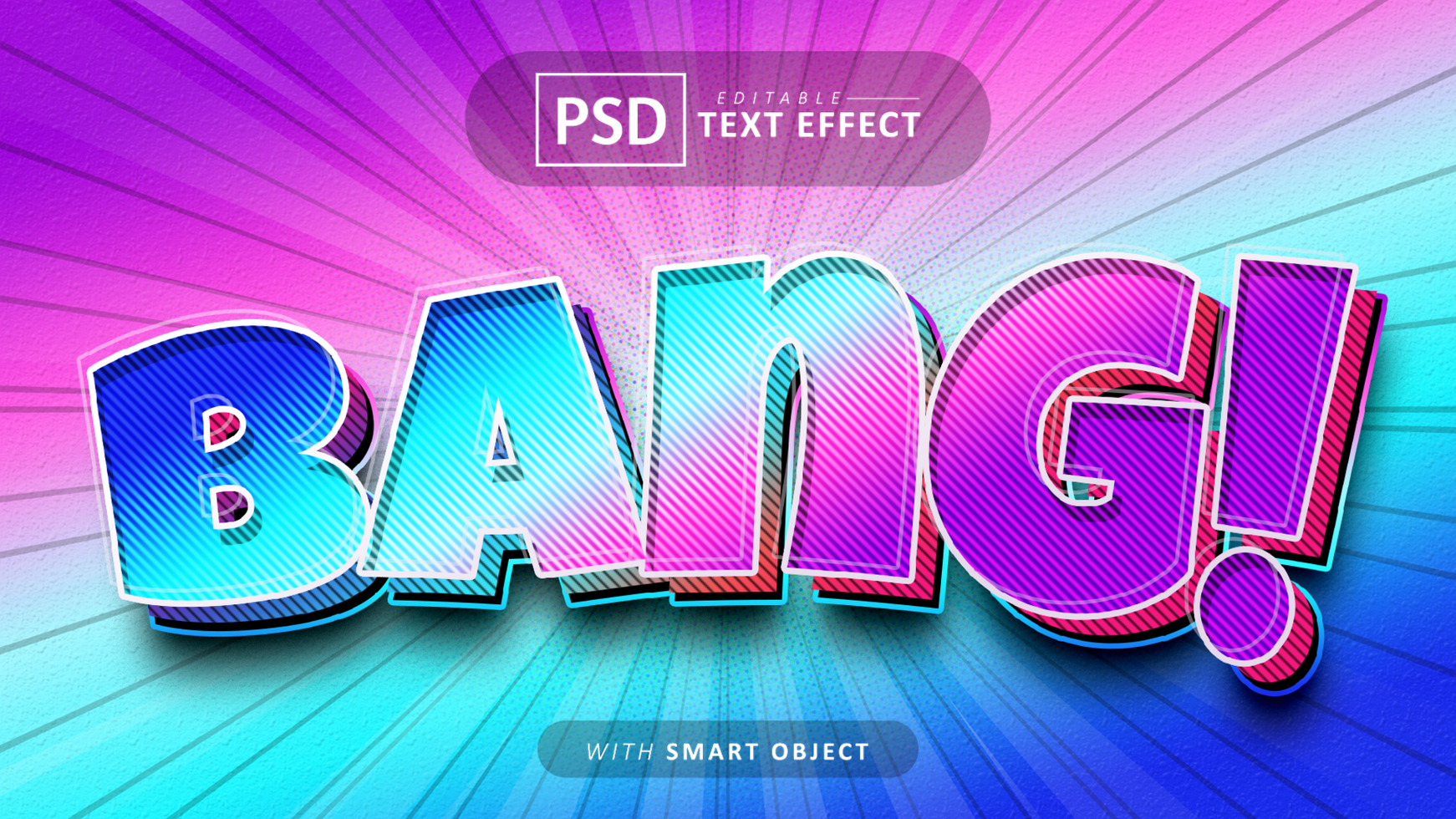 Bang comic style text effect editable psd